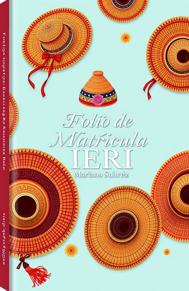 A book cover design featuring the text 'Folio de Matrícula IERI Mariano Suarez'