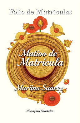 A book cover design featuring the text 'Folio de Matrícula IERI Mariano Suarez'