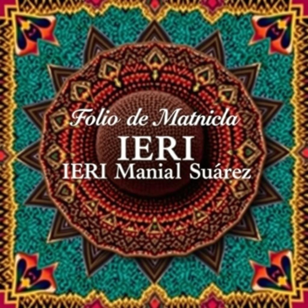 A book cover designed for a document titled 'Folio de Matrícula IERI Mariano Suárez'