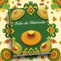 Book cover design featuring the title "Folio de Matrícula IERI Mariano Suarez" in an elegant typography