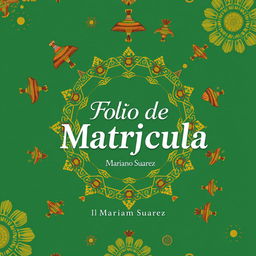 Book cover design featuring the title "Folio de Matrícula IERI Mariano Suarez" in an elegant typography