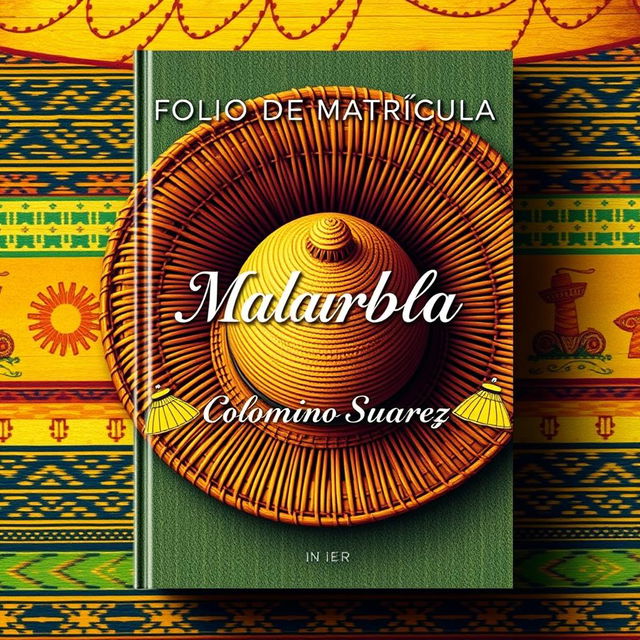 A colorful book cover design featuring the title 'Folio de Matrícula IERI Mariano Suarez'