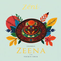 A striking book cover design featuring painted designs of the traditional Zenú indigenous vueltiao hat from Colombia