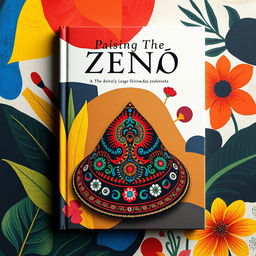 A striking book cover design featuring painted designs of the traditional Zenú indigenous vueltiao hat from Colombia