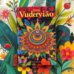 A vibrant book cover design featuring beautifully crafted painted designs of the traditional Zenú indigenous vueltiao hat from Colombia