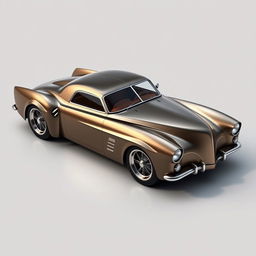 A retro coupe car with sharp, angular lines, designed in the style of Ancient Greece