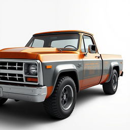 A retro pickup truck with sharp, angular lines, designed in the style of Ancient Greece