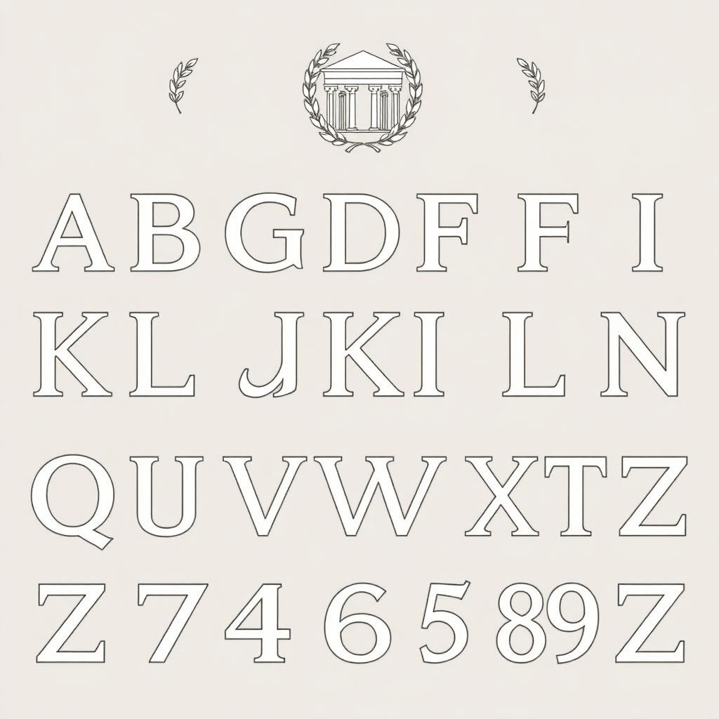 A detailed, clear representation of the Greek alphabet, displaying each letter in uppercase and lowercase forms