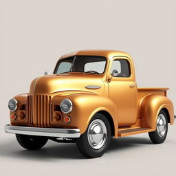 A retro pickup truck with smooth, flowing lines, designed in the style of Ancient Greece