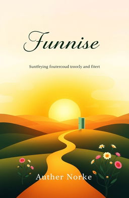 A captivating book cover design featuring an abstract sunrise over a serene landscape, symbolizing personal growth and transformation