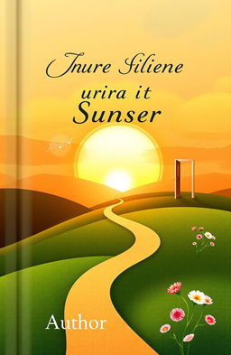 A captivating book cover design featuring an abstract sunrise over a serene landscape, symbolizing personal growth and transformation