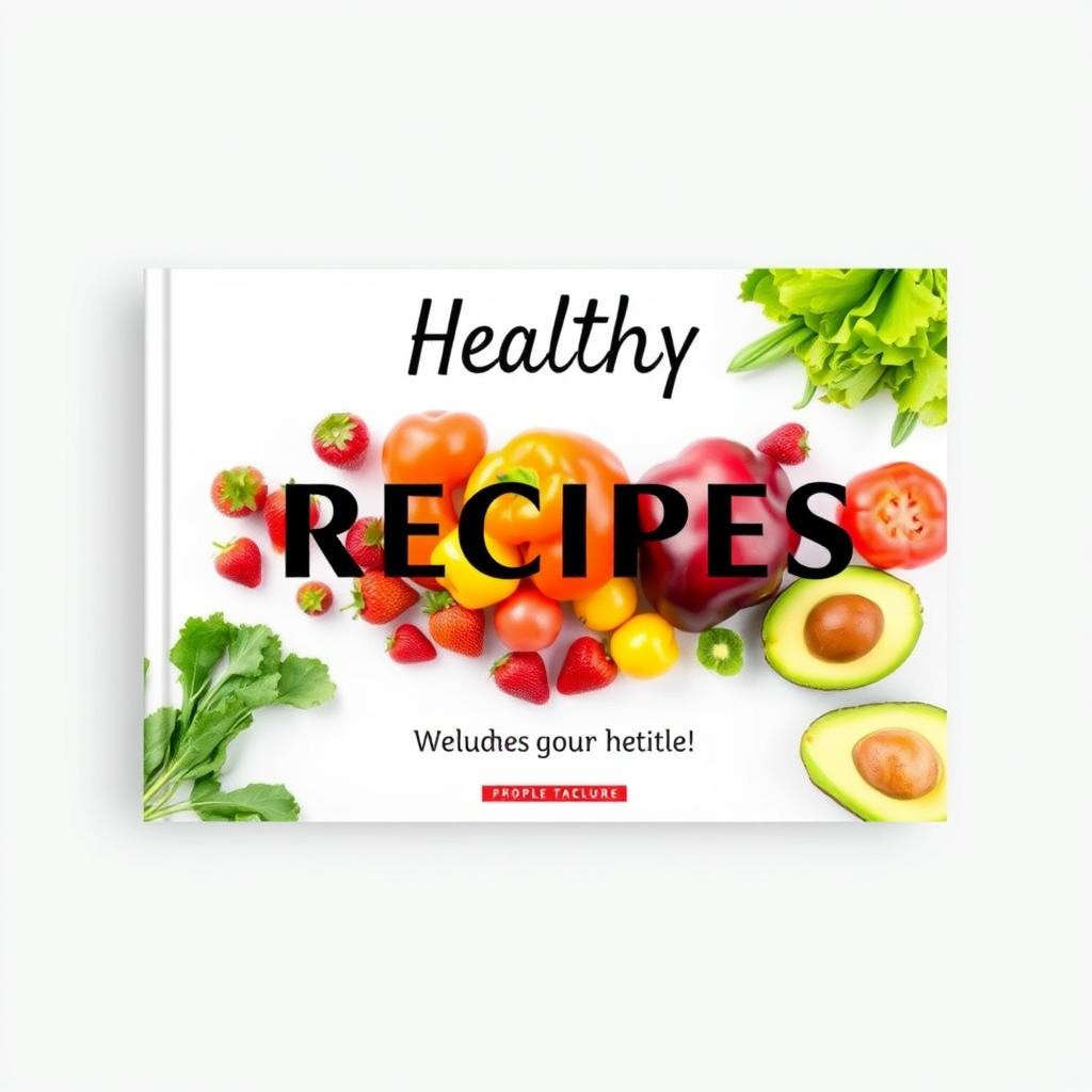 A visually appealing book cover template for a healthy recipes book