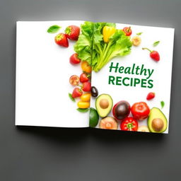 A visually appealing book cover template for a healthy recipes book