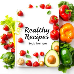 A visually appealing book cover template for a healthy recipes book