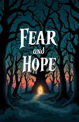 A book cover illustration that encapsulates the themes of fear and hope