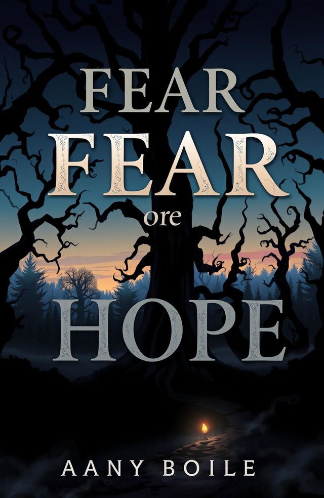 A book cover illustration that encapsulates the themes of fear and hope