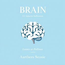 A light blue background featuring a stylized brain at the center