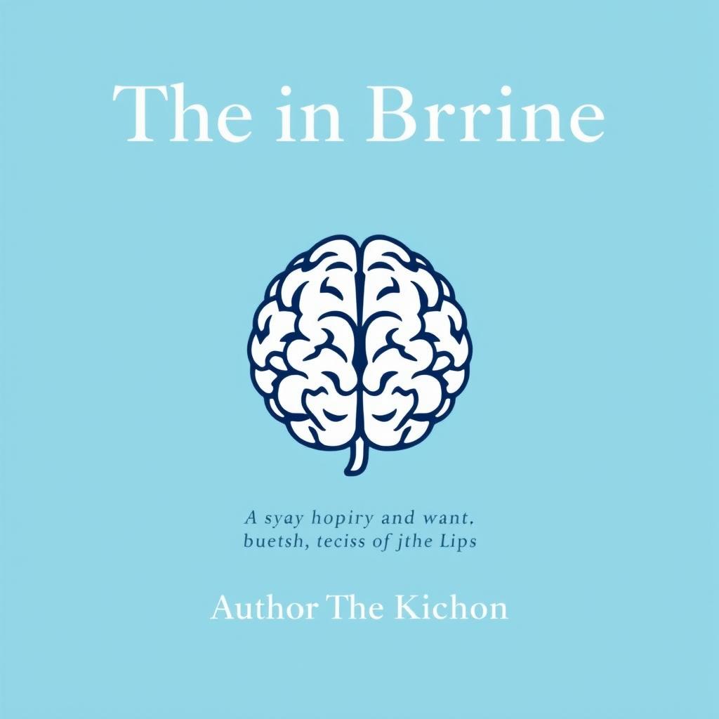 A light blue background featuring a stylized brain at the center