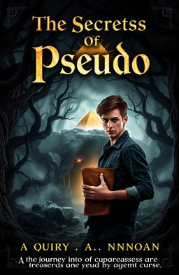 A captivating book cover for a fantasy adventure novel titled 'The Secrets of Pseudo'