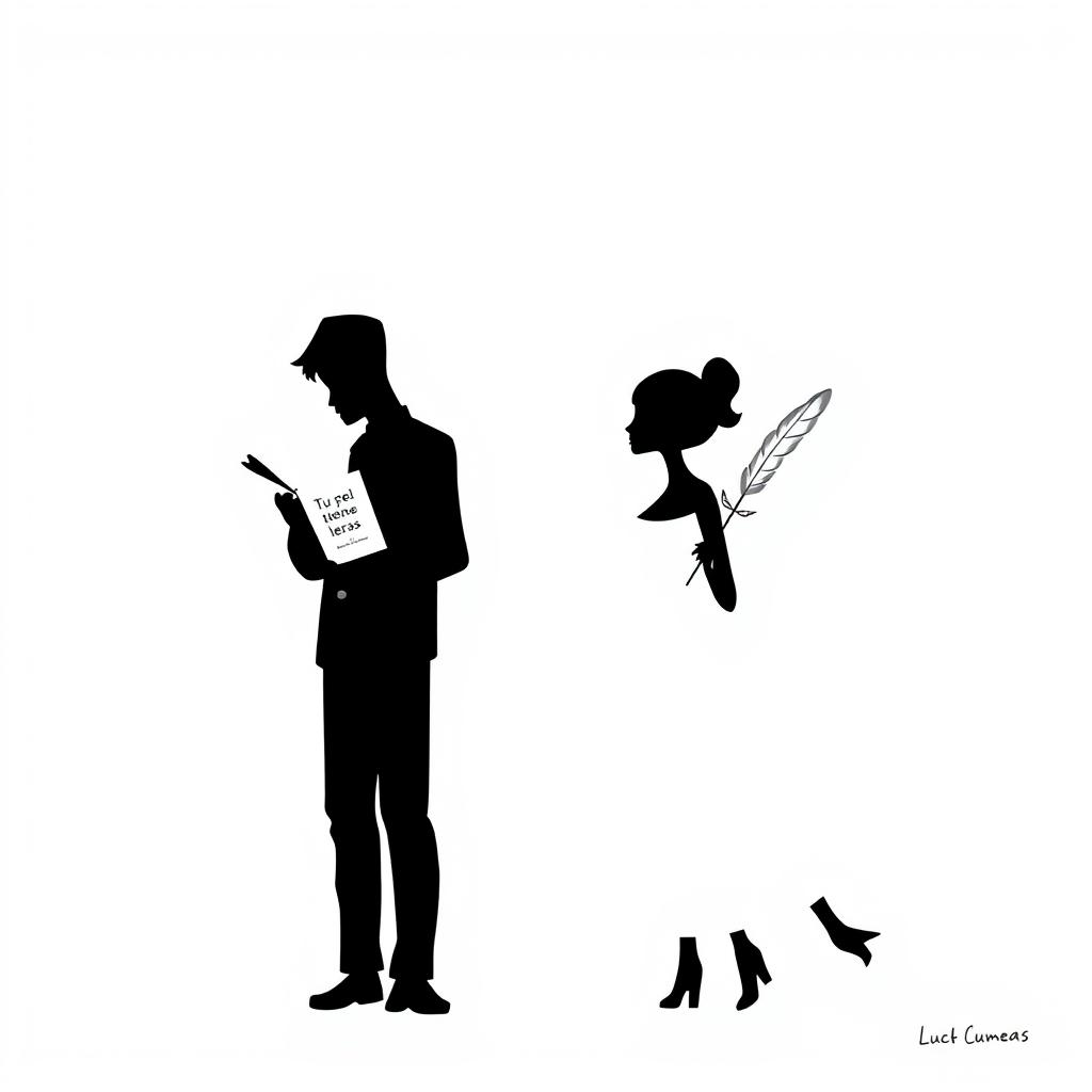 A minimalistic silhouette drawing of a couple on a bus