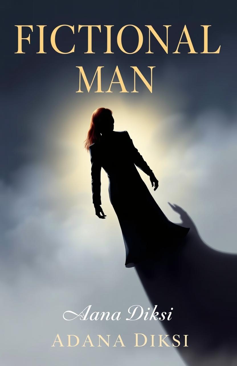 A captivating book cover illustration for the title 'Fictional Man'