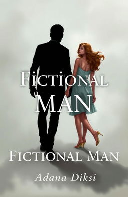 A captivating book cover illustration for the title 'Fictional Man'