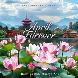 A stunning novel cover titled 'April Forever' by author Radhika Bhattacharyya Shah