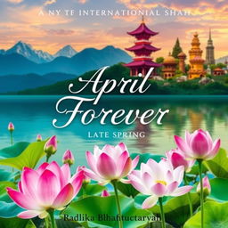 A stunning novel cover titled 'April Forever' by author Radhika Bhattacharyya Shah