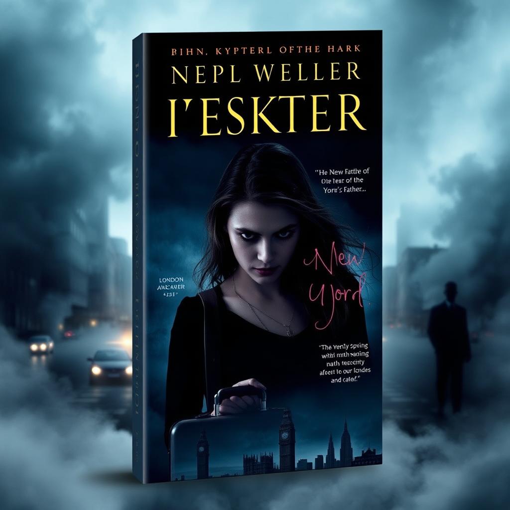 A captivating book cover featuring a young woman with a pensive and troubled look, standing at the edge of a dimly lit New York City street, symbolic of her tumultuous past