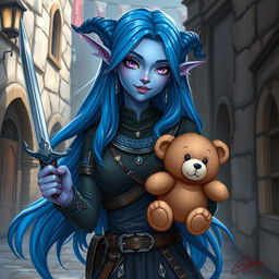 A stunningly beautiful female drow, with a sweet and innocent expression, 20 years old