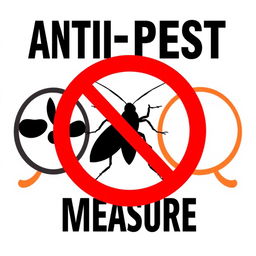 A clear and attention-grabbing pictogram representing anti-pest measures