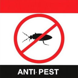 A clear and attention-grabbing pictogram representing anti-pest measures