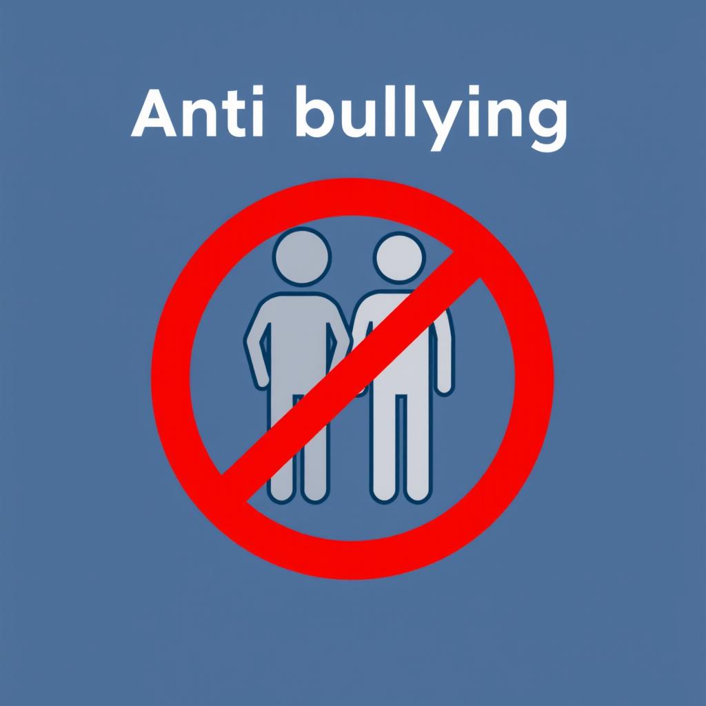 A clear and impactful pictogram representing anti-bullying measures