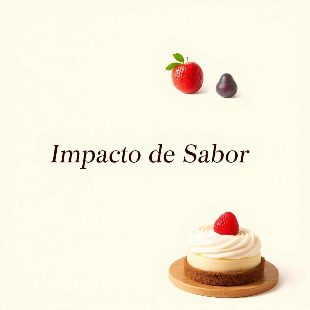 A banner design titled 'Impacto de Sabor', featuring a clean and minimalist layout