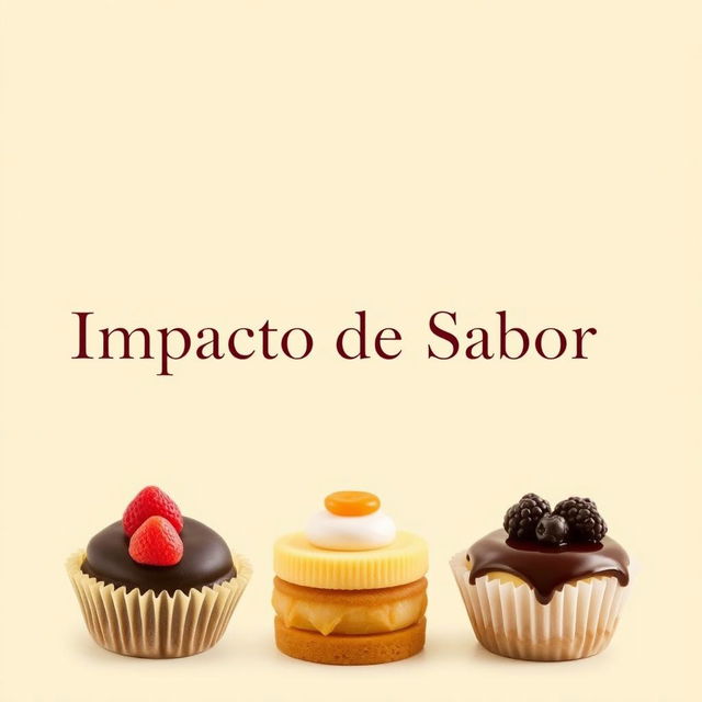 A banner design titled 'Impacto de Sabor', featuring a clean and minimalist layout