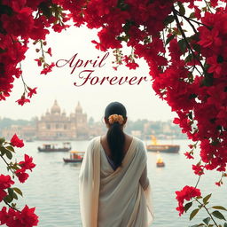 The cover design for a book titled 'April Forever' by Radhika Bhattacharyya Shah