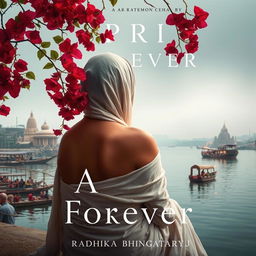 A serene and evocative book cover design titled 'April Forever' by Radhika Bhattacharyya Shah