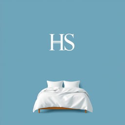 A minimalist logo design for a company named 'HS' that specializes in manufacturing bed linens for hotels