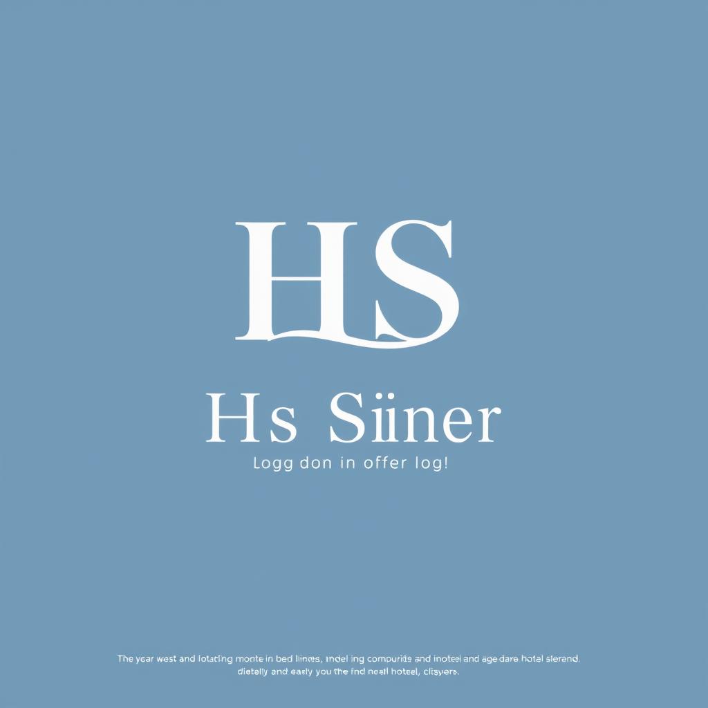 A minimalist logo design for a company named 'HS' that specializes in manufacturing bed linens for hotels