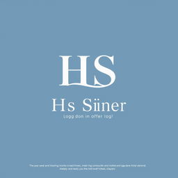 A minimalist logo design for a company named 'HS' that specializes in manufacturing bed linens for hotels