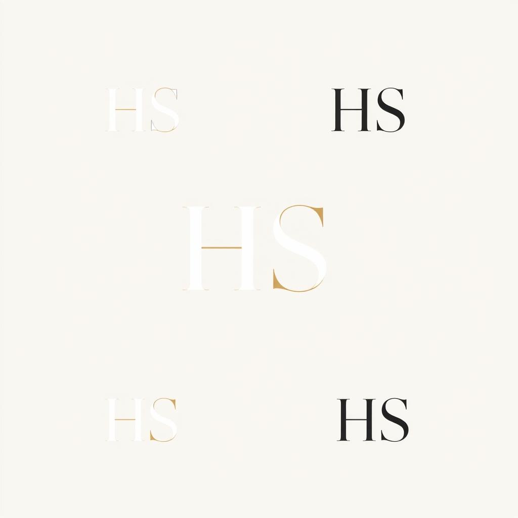 Creative proposals for a minimalist logo design for a company named 'HS' that specializes in manufacturing bed linens for hotels