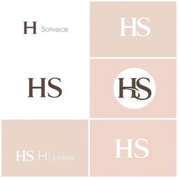 Creative proposals for a minimalist logo design for a company named 'HS' that specializes in manufacturing bed linens for hotels