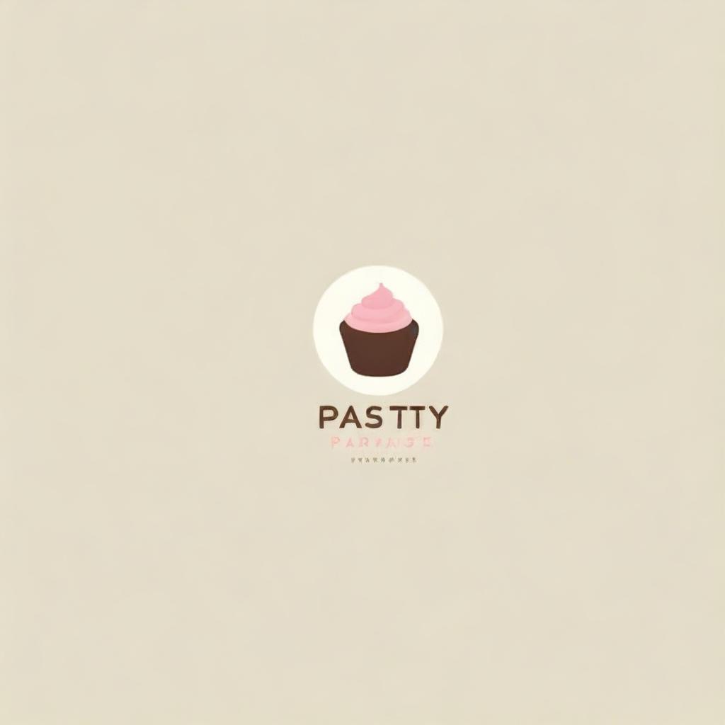 A minimalist and casual logo for a pastry shop named 'Pastry Paradise'. Colors are subtle yet inviting, with clean lines and minimalist, modern typography.