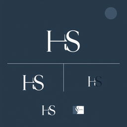 Proposals for a minimalist logo design for a brand named 'HS' that specializes in bed linens for hotels