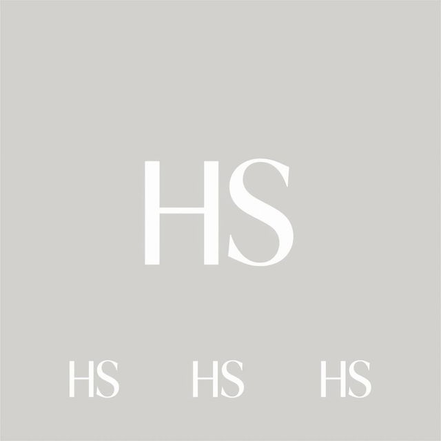 Proposals for a minimalist logo design for a brand named 'HS' that specializes in bed linens for hotels