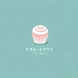 A minimalist and casual logo for a pastry shop named 'Pastry Paradise'. Colors are subtle yet inviting, with clean lines and minimalist, modern typography.