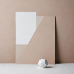 Create an image encapsulating the essence of minimalism, using neutral colors, simple geometric shapes and plenty of negative space