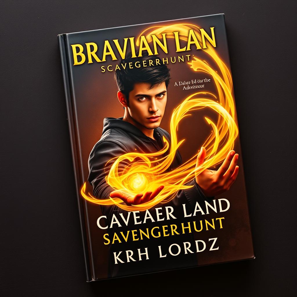 A captivating book cover titled 'BRAVIAN LAND: SCAVENGERHUNT'