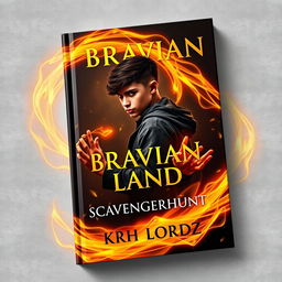 A captivating book cover titled 'BRAVIAN LAND: SCAVENGERHUNT'