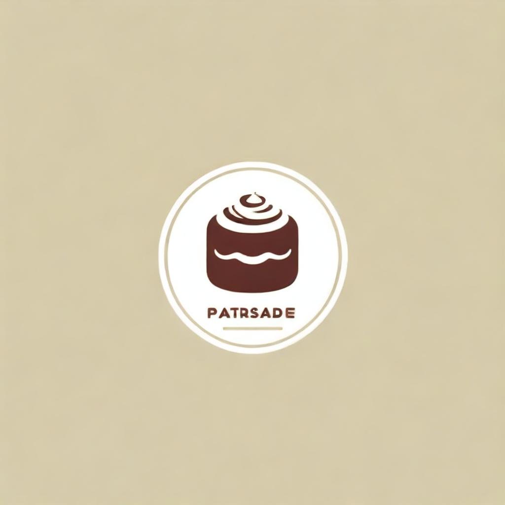 Generate a minimalist-style logo for a bakery named 'Pastry Paradise', with simple lines and neutral colours highlighting pastries.